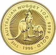 100 Dollars - Elizabeth II 3rd Portrait - Australian Nugget - Gold Bullion Coin, Australia, 1995-1996 reverse image