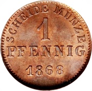 1 Pfennig - Louis III, Germany, 1857-1872 reverse image