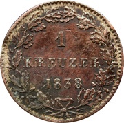 1 Kreuzer - Louis II, Germany, 1837-1842 reverse image