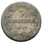 3 Kreuzers - Louis II, Germany, 1843-1847 reverse image