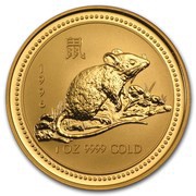 100 Dollars - Elizabeth II 3rd Portrait - Year of the Rat - Gold Bullion Coin, Australia, 1996 reverse image
