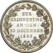 1 Gulden - Louis II Royal Visit, Germany, 1843 reverse image