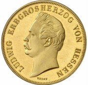 1 Gulden - Louis II Royal Visit Gold Pattern obverse image