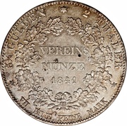 2 Thalers / 3½ Gulden - Louis II, Germany, 1839-1842 reverse image