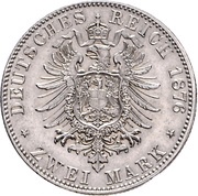 2 Marks - Louis III, Germany, 1876-1877 reverse image