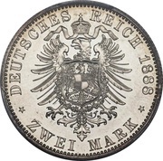 2 Marks - Louis IV, Germany, 1888 reverse image