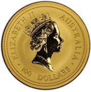 100 Dollars - Elizabeth II 3rd Portrait - Kangaroo - Gold Bullion Coin obverse image