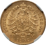 10 Mark - Louis III, Germany, 1872-1873 reverse image