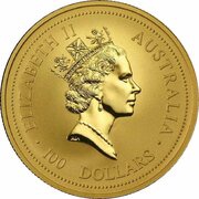 100 Dollars - Elizabeth II 3rd Portrait - Year of the Ox - Gold Bullion Coin obverse image