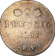 1 Pfennig - Louis IX, Germany, 1784-1790 reverse image