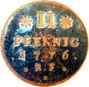 2 Pfennig - Louis IX, Germany, 1776 reverse image