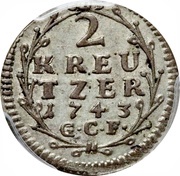 2 Kreutzer - Louis VIII, Germany, 1741-1744 reverse image