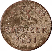 3 Kreuzers - Louis X, Germany, 1800-1805 reverse image
