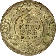 4 Kreuzers - Louis IX, Germany, 1759 reverse image