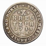 10 Kreutzer - Ernest Louis I, Germany, 1726-1733 reverse image