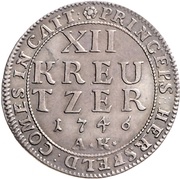 12 Kreuzer - Louis VIII, Germany, 1745-1759 reverse image