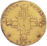 ¼ Carolin - Ernest Louis, Germany, 1733 reverse image