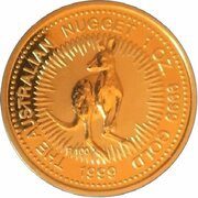100 Dollars - Elizabeth II 4th Portrait - Australian Nugget - Gold Bullion Coin, Australia, 1998-1999 reverse image