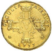 ½ Carolin - Ernest Louis, Germany, 1733 reverse image