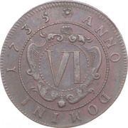 6 Pfennig - Ernest Louis, Germany, 1735 reverse image