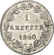 1 Kreuzer - Philip August, Germany, 1840 reverse image