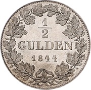 ½ Gulden - Philip August, Germany, 1840-1846 reverse image