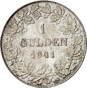 1 Gulden - Philip August, Germany, 1841-1846 reverse image