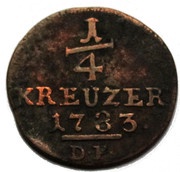 ¼ Kreuzer - Frederick II, Germany, 1783 reverse image