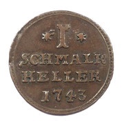 1 Heller - Frederick I, Germany, 1731-1744 reverse image