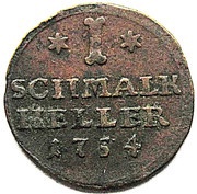 1 Heller - William VIII of Hessen-Kassel, Germany, 1754 reverse image