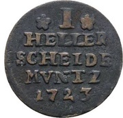 1 Heller - Charles, Germany, 1723-1724 reverse image