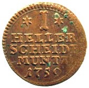 1 Heller - William VIII, Germany, 1758-1759 reverse image