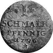 1 Pfennig - Charles, Germany, 1724-1726 reverse image
