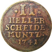 2 Heller - Frederick I, Germany, 1733-1751 reverse image