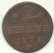 2 Heller - Frederick II, Germany, 1772 reverse image