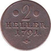 2 Heller - William IX, Germany, 1790-1795 reverse image