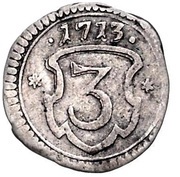3 Heller - Charles, Germany, 1713 reverse image