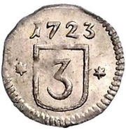 3 Heller - Charles, Germany, 1721-1725 reverse image