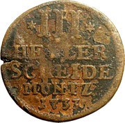 3 Heller - Frederick I, Germany, 1733 reverse image