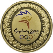 100 Dollars - Elizabeth II 3rd Portrait - Summer Olympics - Gold Proof, Australia, 2000 reverse image