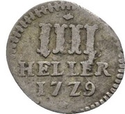 4 Heller - Charles, Germany, 1729 reverse image