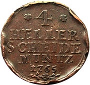 4 Heller - Frederick II, Germany, 1765 reverse image