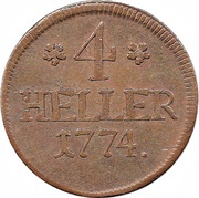 4 Heller - Frederick II, Germany, 1774-1782 reverse image