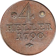 4 Heller - William IX, Germany, 1788-1794 reverse image