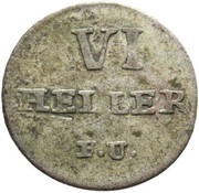 6 Heller - Frederick II, Germany, 1770 reverse image