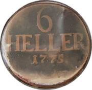 6 Heller - Frederick II, Germany, 1775 reverse image