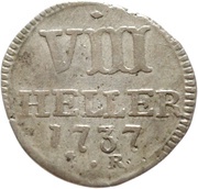 8 Heller - Frederick I, Germany, 1737-1743 reverse image