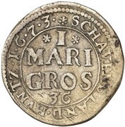1 Mariengroschen - Charles, Germany, 1673 reverse image