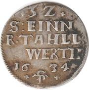 1 Albus - William V, Germany, 1628-1637 reverse image
