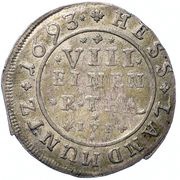 ⅛ Thaler - Charles, Germany, 1693 reverse image